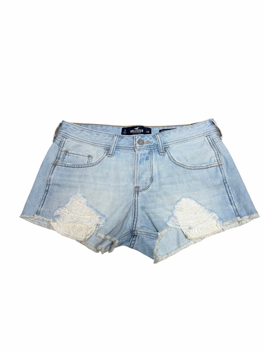 NWT Hollister Women's Low-Rise Boyfriend Denim Shorts | Light Wash | Size 3/26
